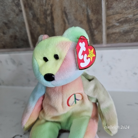 Peace The Bear Beanie Baby and Beanie Buddy Set - Picture 11 of 15